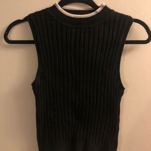 Black ribbed tank top